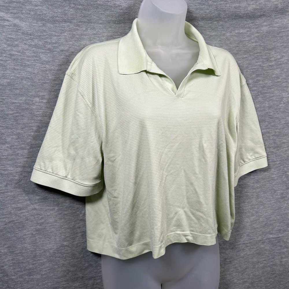 lululemon athletica Light green swiftly Crop Polo Top